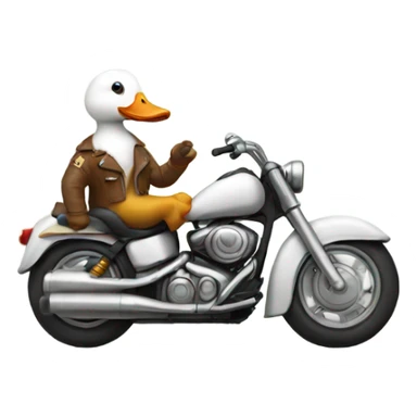Goose riding a motorcycle sticker