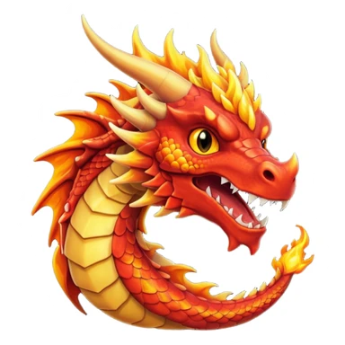 Red dragon with fire sticker