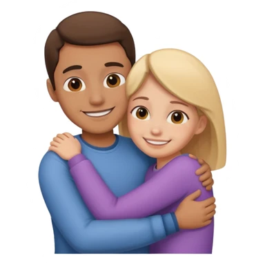 Texte ´Gros câlin’, en dessous un homme fait un câlin à sa sœur.  sticker