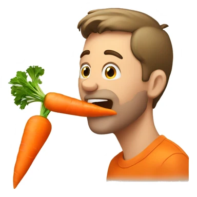 Guy eating carrot sticker