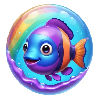 Ball of Blue Purple Goo of Rainbow Clownfish  sticker