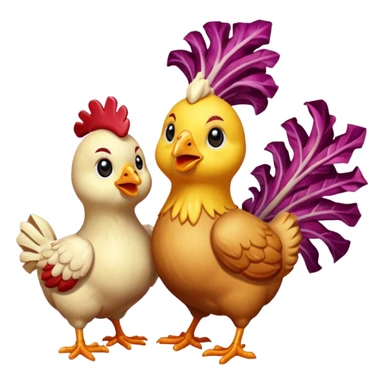 sfondo trasparente emote con polli e radicchio animati gamer sticker