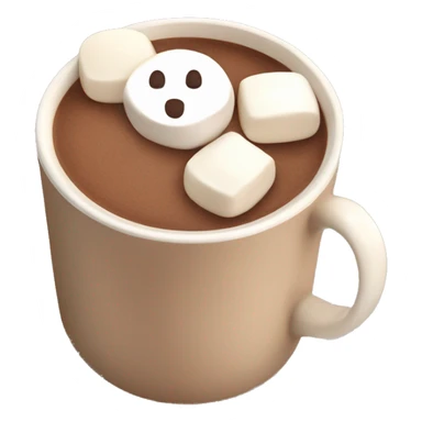 Hot chocolate in beige cup with marshmallows  sticker