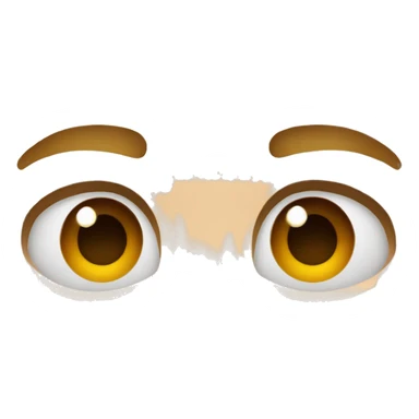 Default iOS emoji face with eye to the left side, and straight face and eyebrows sticker