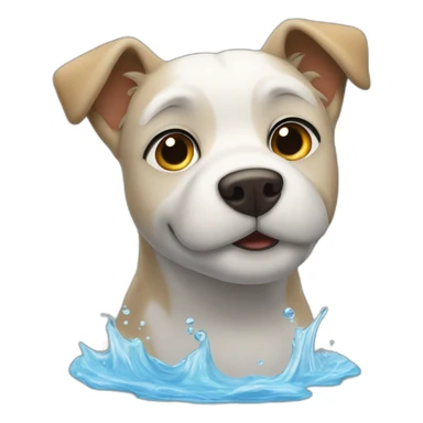 Ein Hund in Wasser sticker