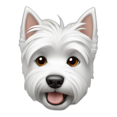 westie (dog) with airpods sticker