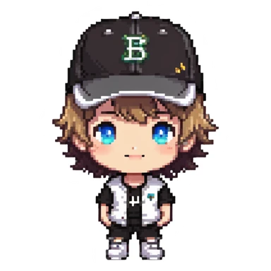 chibi boy with baseball cap and casual outfit sticker