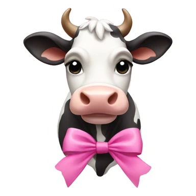 cow with pink bow  sticker