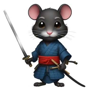 Black rat as samurai sticker