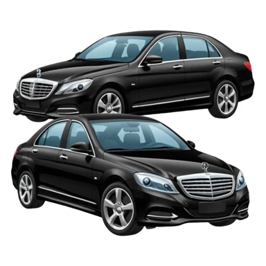 Crée-moi une voiture noire, berline, très classe La voiture  en long 2025classe S. sticker