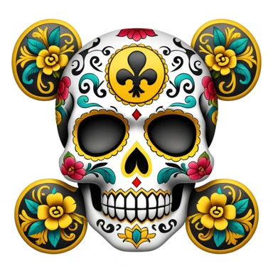 Sugar skull decorated with wu-tang clan logo sticker