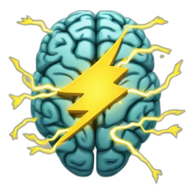 Brain with yellow lightning bolt sticker