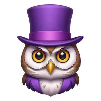 owl wear purple with hat sticker