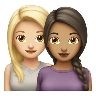 Best friends blonde girl and brunette girl sticker