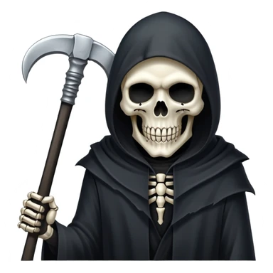 Grim reaper with scythe, skull face, death personified sticker