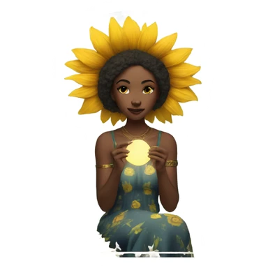 moonlit sunflower tarot reading sticker