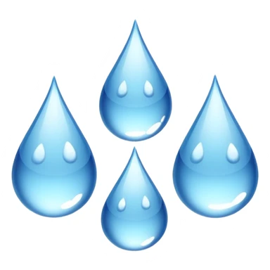 3 water droplets stack on top of each other vertically with two water droplets on the sides; 5 droplets total sticker