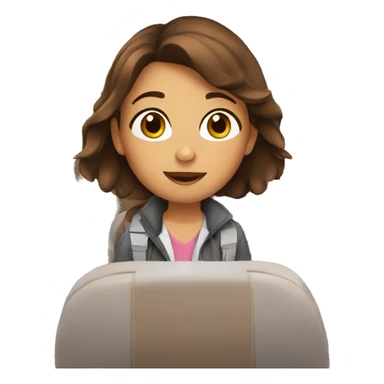 brown hair girl sitting on plane sticker