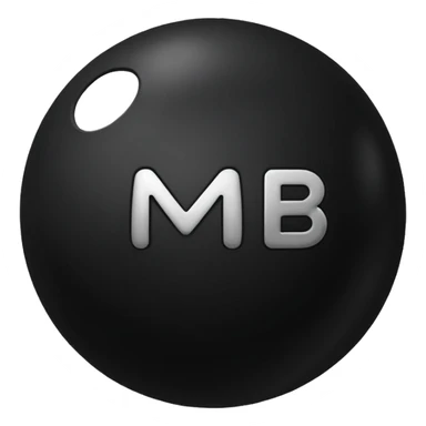 Black ball (MB) written on it. sticker