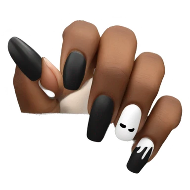 black nails  sticker