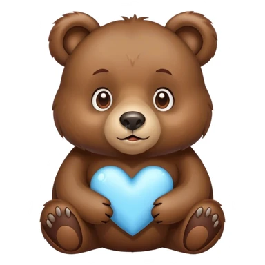 A bear with light blue heart sticker