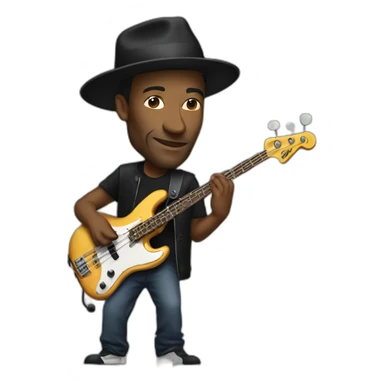 Marcus Miller playing bass sticker