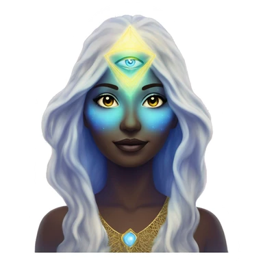 Pleiadian radiant glowing diva woman female third eye sticker