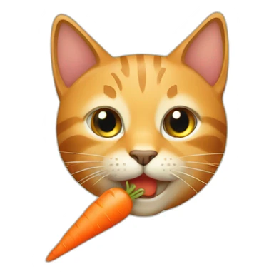 cat with carrot sticker