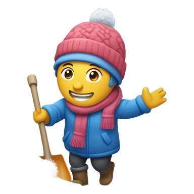 Happy shoveling snow sticker