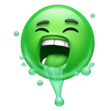 Person sneezing and green booger bubble sticker