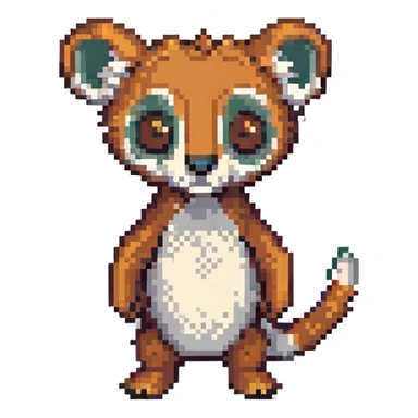 Madagascar Mort in a cute pixel art style sticker