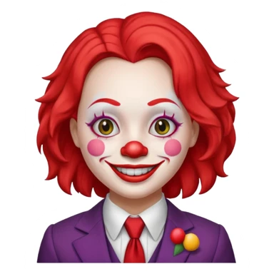 female Clown with a tie and suit sticker