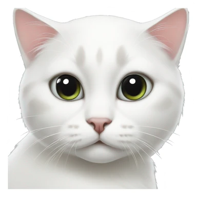 White cat with 2 black spots on her face sticker