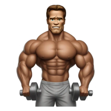 african Arnold schwarzenegger with dumbell sticker