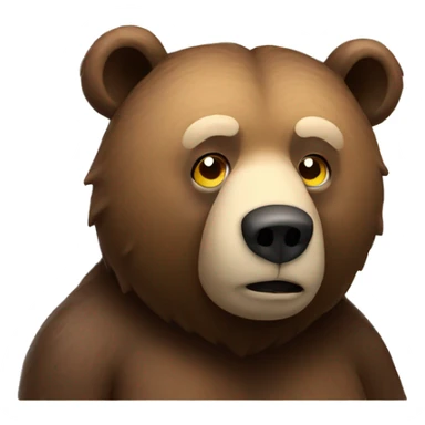 Bear pondering  sticker