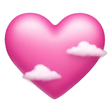 Pink heart surrounded with clouds sticker