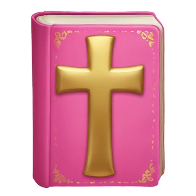 A pink and gold bible sticker