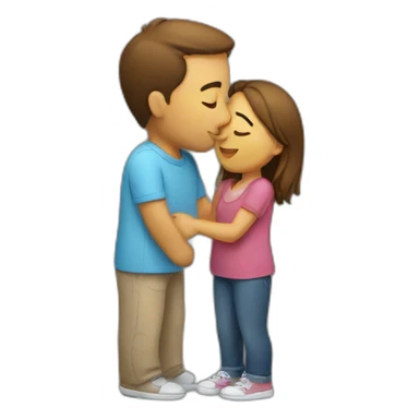 man kissing a girl sticker