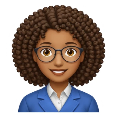Black teacher no glasses and curly hair sticker