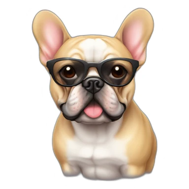 Bouledogue français avec des lunettes de soleil sticker