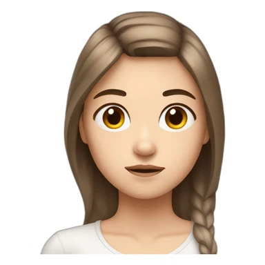 24 years old girl looking weary with white complexion and hair around armpit length with brown hair sticker