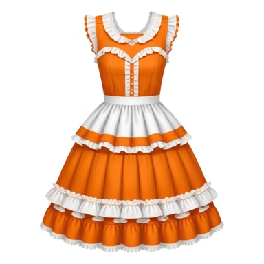 Lolita dress, white and orange sticker