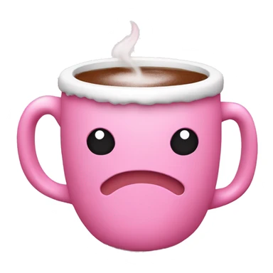 Hot coca in a pink mug sticker