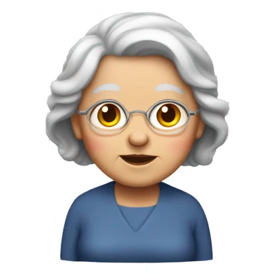 wite grandma with straight red grayishhair sticker
