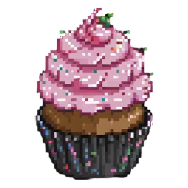 cupcake with pink icing and sprinkles sticker