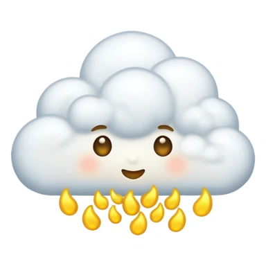 Nube voladora dorada sticker