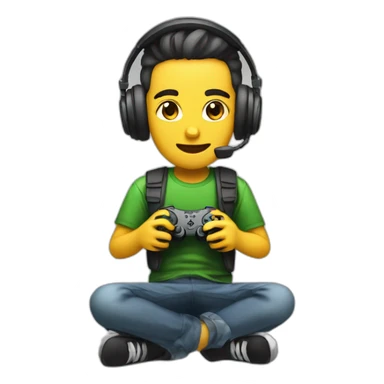 A gamer play with gamer setup sticker