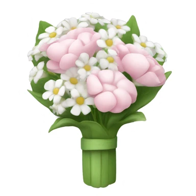 baby pink flower bouquet with white flowers sticker