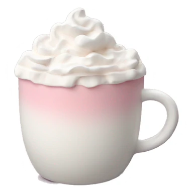 Pink hot chocolate with marshmallows and whipped cream sticker