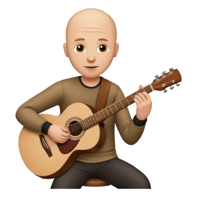 guitar player bald sticker